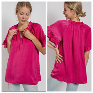 Frilled Fuchsia Solid Top